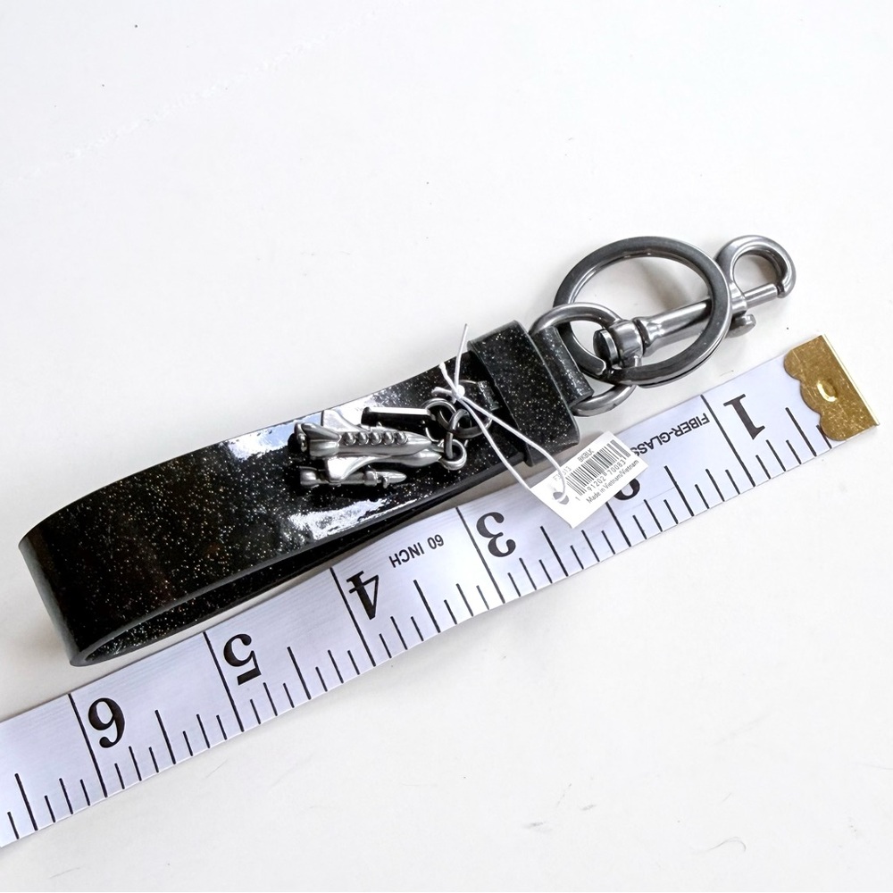 NWT Coach x NASA Limited Edition Glitter Patent Key Fob/Bag Charm - Picture 11 of 16